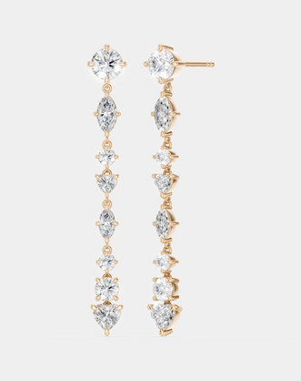 Noho mixed shape statement drop earrings in 18ct rose gold 