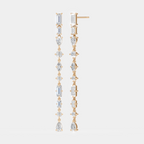 Baguette pear round marquise drops Tribeca by LOHR in 18ct yellow gold