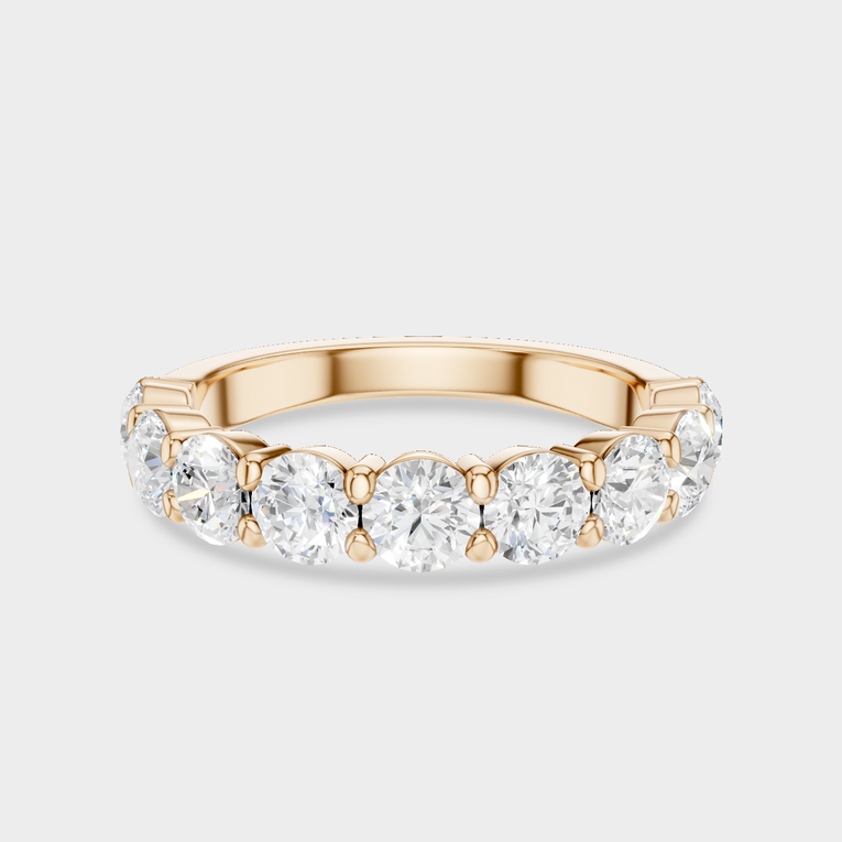 Cheyne 0.20ct round brilliant half eternity band in 18ct rose gold