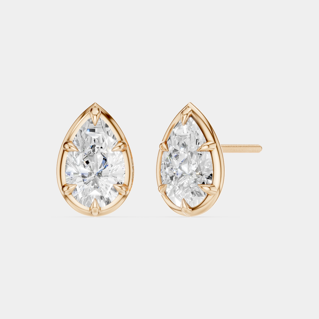 Moncur 1.5ct pear cut diamond studs in 18ct rose gold