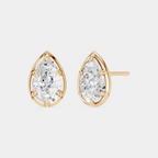 Moncur 1.5ct pear cut diamond studs in 18ct rose gold