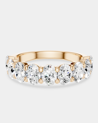 Cler 0.20ct oval half eternity band in 18ct rose gold