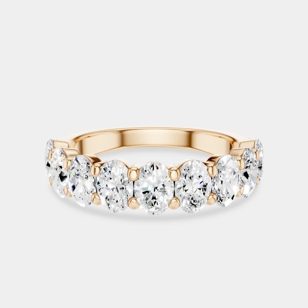 Cler 0.20ct oval half eternity band in 18ct rose gold