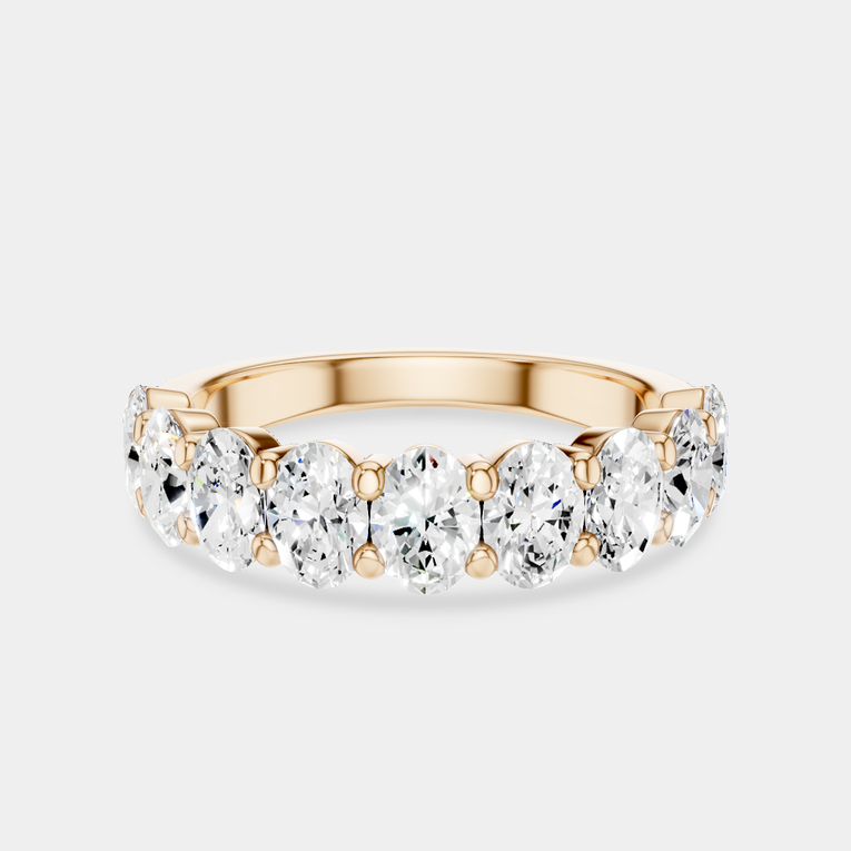 Cler 0.20ct oval half eternity band in 18ct rose gold