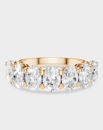 Cler 0.30ct oval half eternity band in 18ct rose gold
