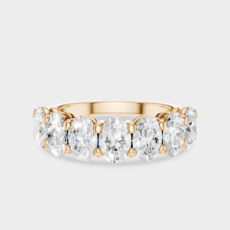 Cler 0.30ct oval half eternity band in 18ct rose gold