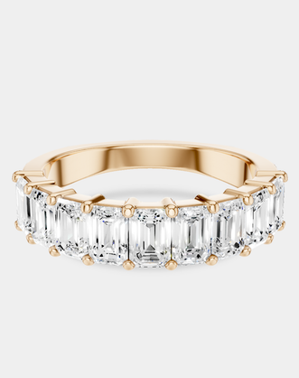 Soho 0.20ct emerald cut half eternity band in 18ct rose gold