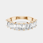 Soho 0.20ct emerald cut half eternity band in 18ct rose gold