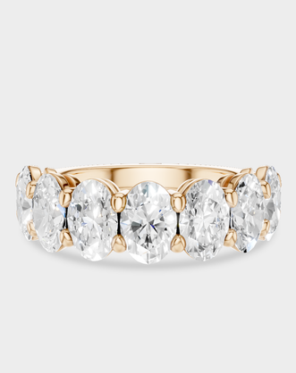 Cler 0.50ct oval half eternity band in 18ct rose gold