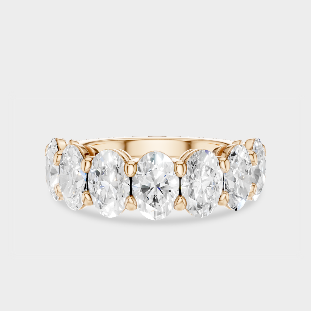 Cler 0.50ct oval half eternity band in 18ct rose gold