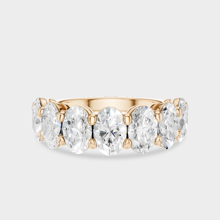 Cler 0.50ct oval half eternity band in 18ct rose gold