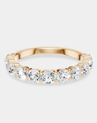 Paddington 3mm round brilliant half set wedding band in 18ct rose gold