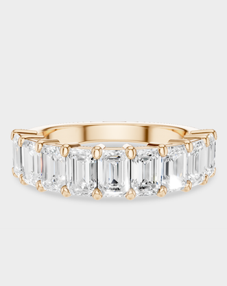 Soho 0.30ct emerald cut half eternity band in 18ct rose gold