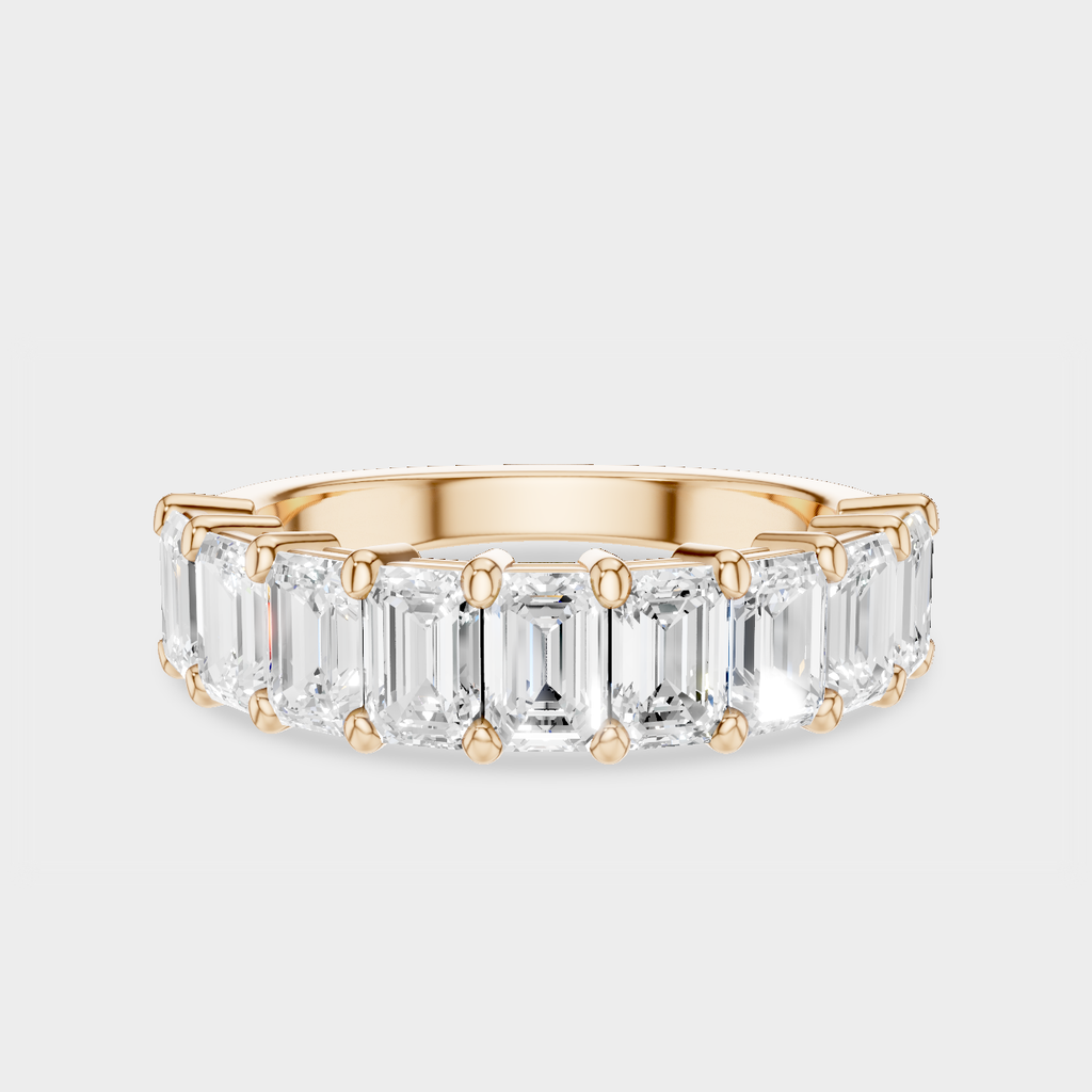 Soho 0.30ct emerald cut half eternity band in 18ct rose gold