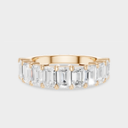 Soho 0.30ct emerald cut half eternity band in 18ct rose gold