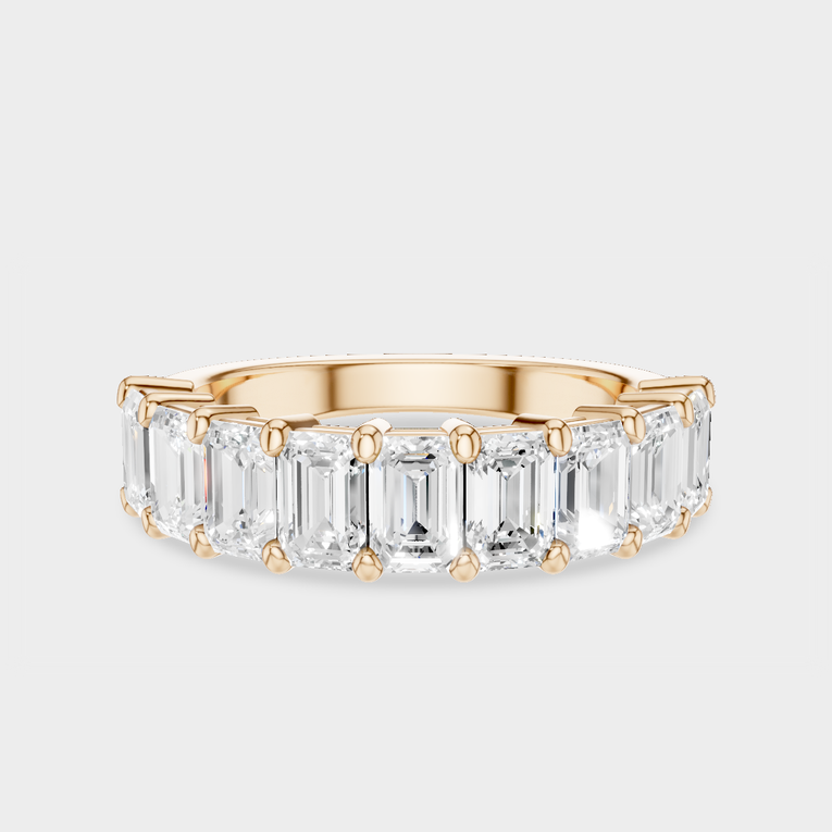 Soho 0.30ct emerald cut half eternity band in 18ct rose gold