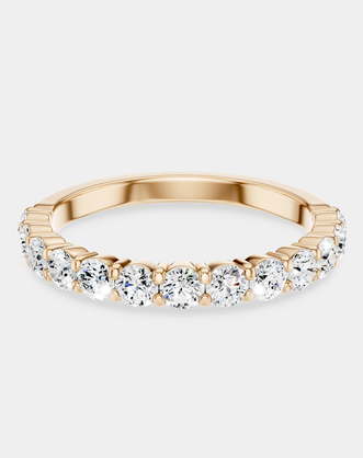 Paddington 2.4mm round brilliant half set wedding band in 18ct rose gold