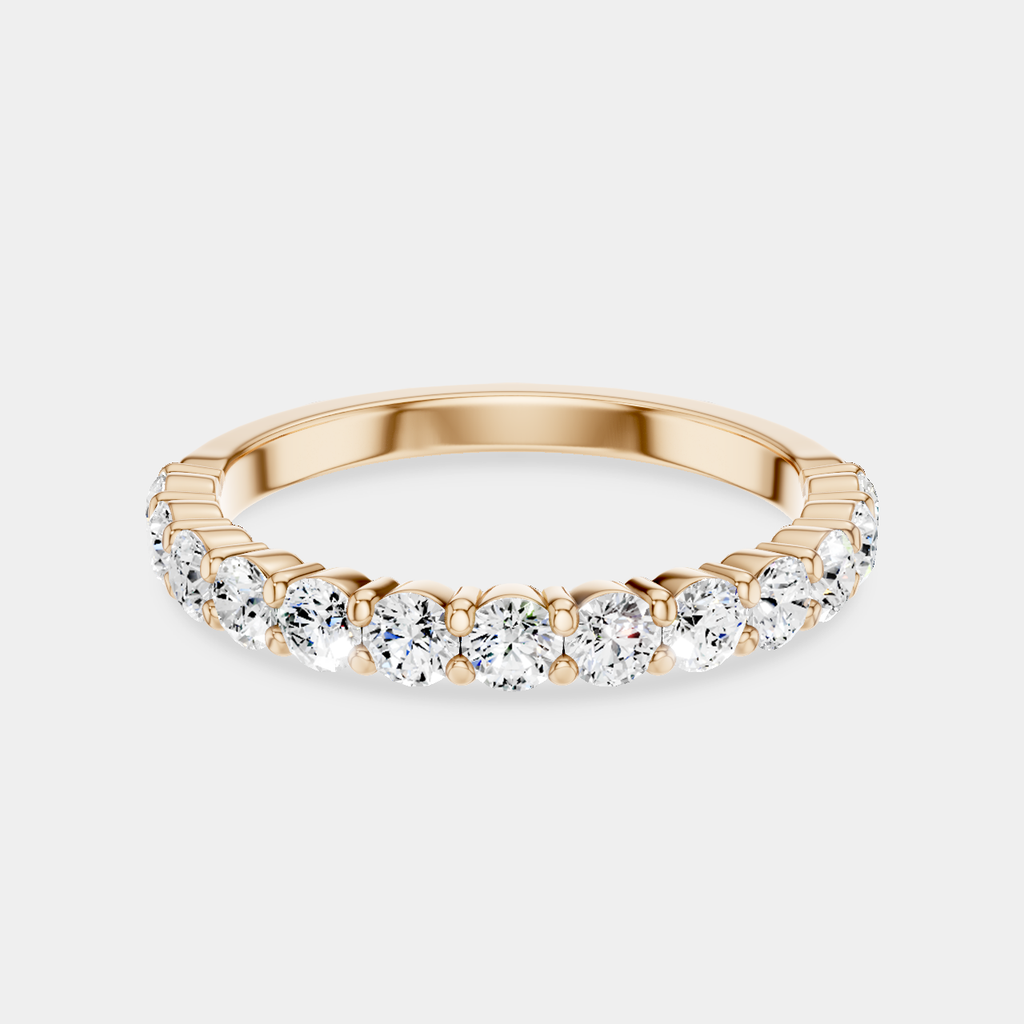 Paddington 2.4mm round brilliant half set wedding band in 18ct rose gold