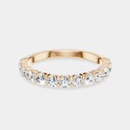 Paddington 2.4mm round brilliant half set wedding band in 18ct rose gold