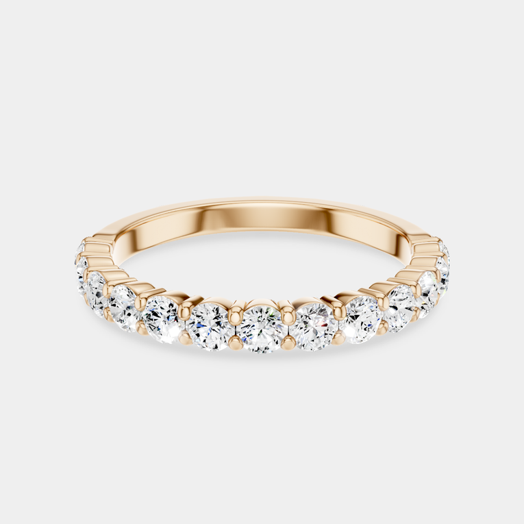 Paddington 2.4mm round brilliant half set wedding band in 18ct rose gold