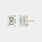 Clark 2ct emerald cut diamond studs in 18ct rose gold