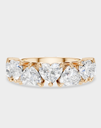 Melrose 0.50ct heart shape half eternity band in 18ct rose gold
