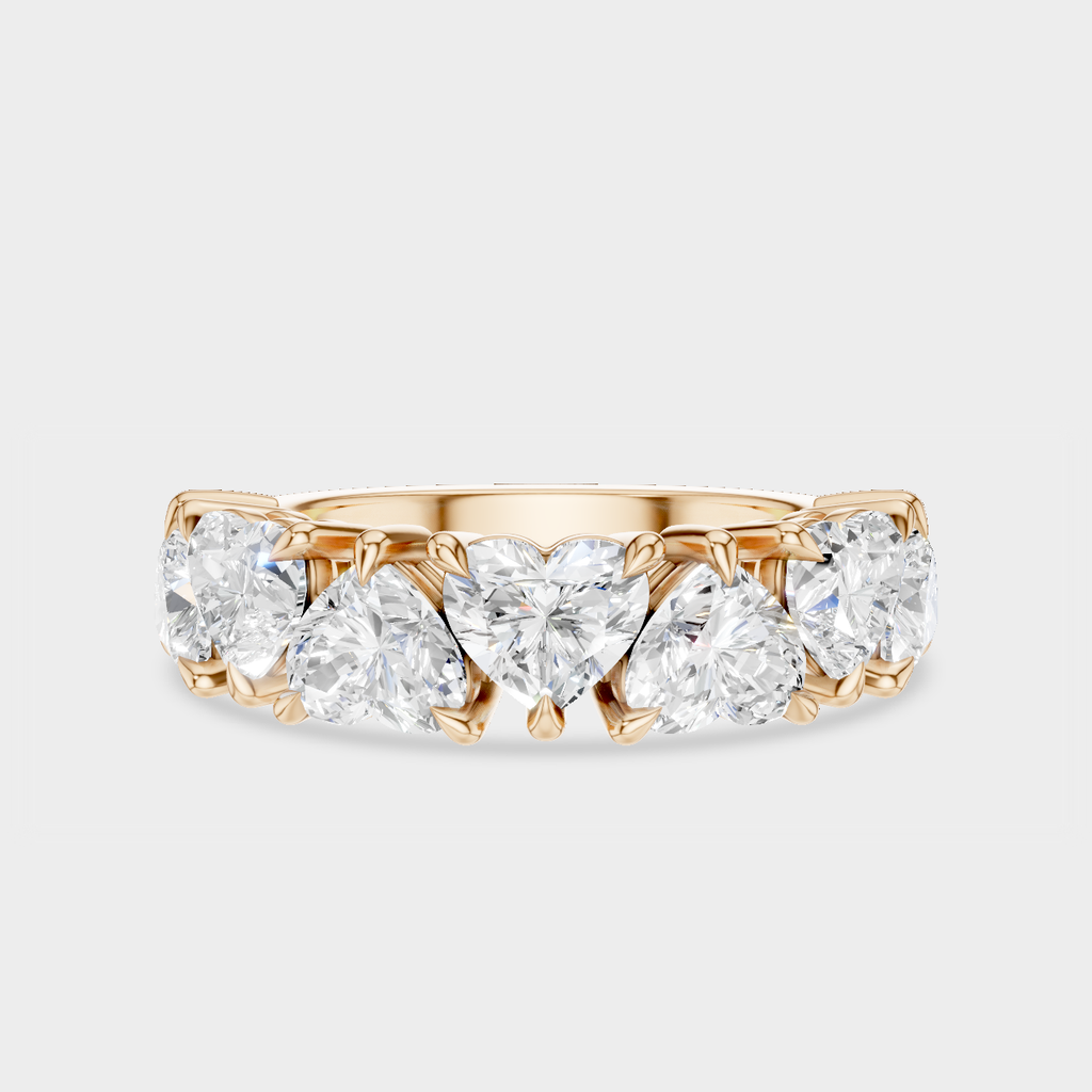 Melrose 0.50ct heart shape half eternity band in 18ct rose gold