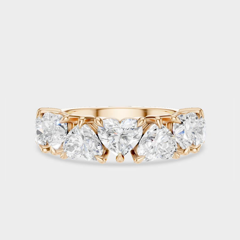 Melrose 0.50ct heart shape half eternity band in 18ct rose gold