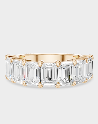 Soho 0.50ct emerald cut half eternity band in 18ct rose gold
