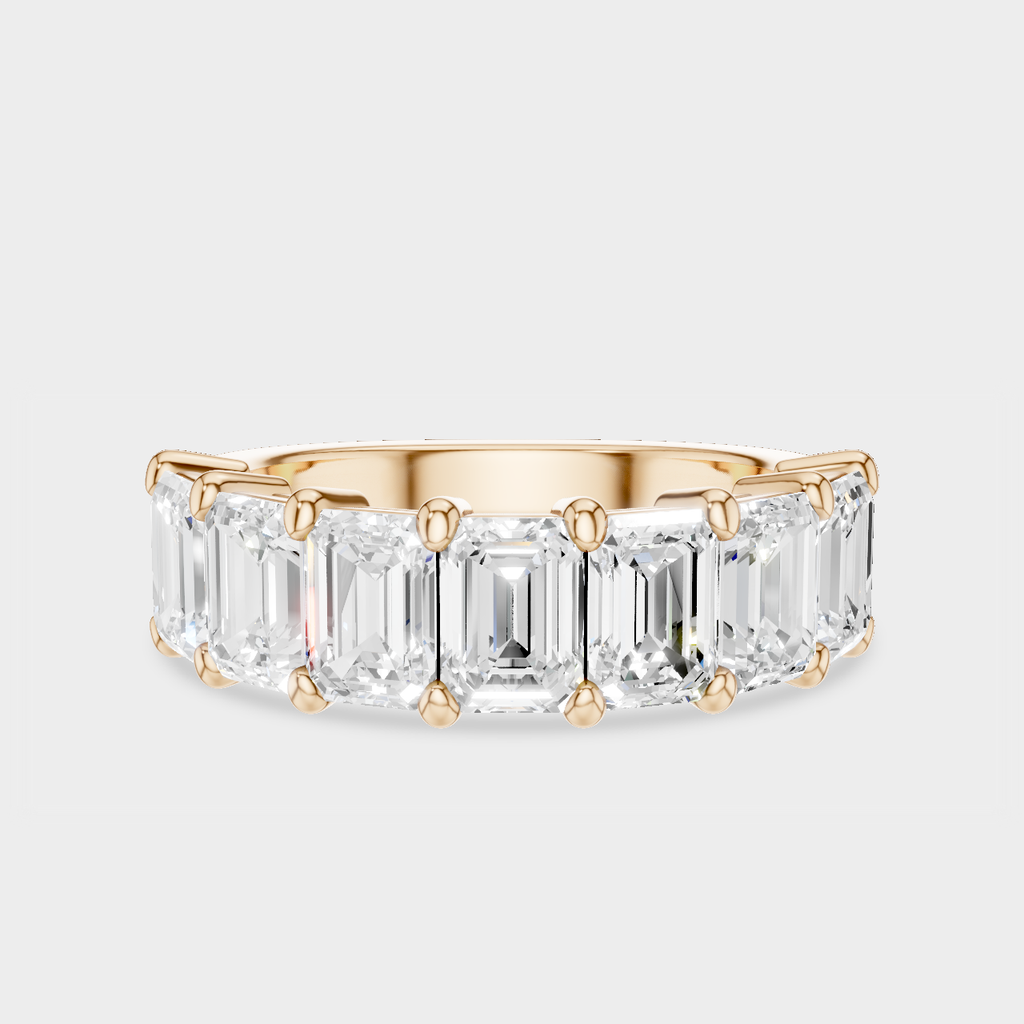Soho 0.50ct emerald cut half eternity band in 18ct rose gold