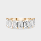 Soho 0.50ct emerald cut half eternity band in 18ct rose gold