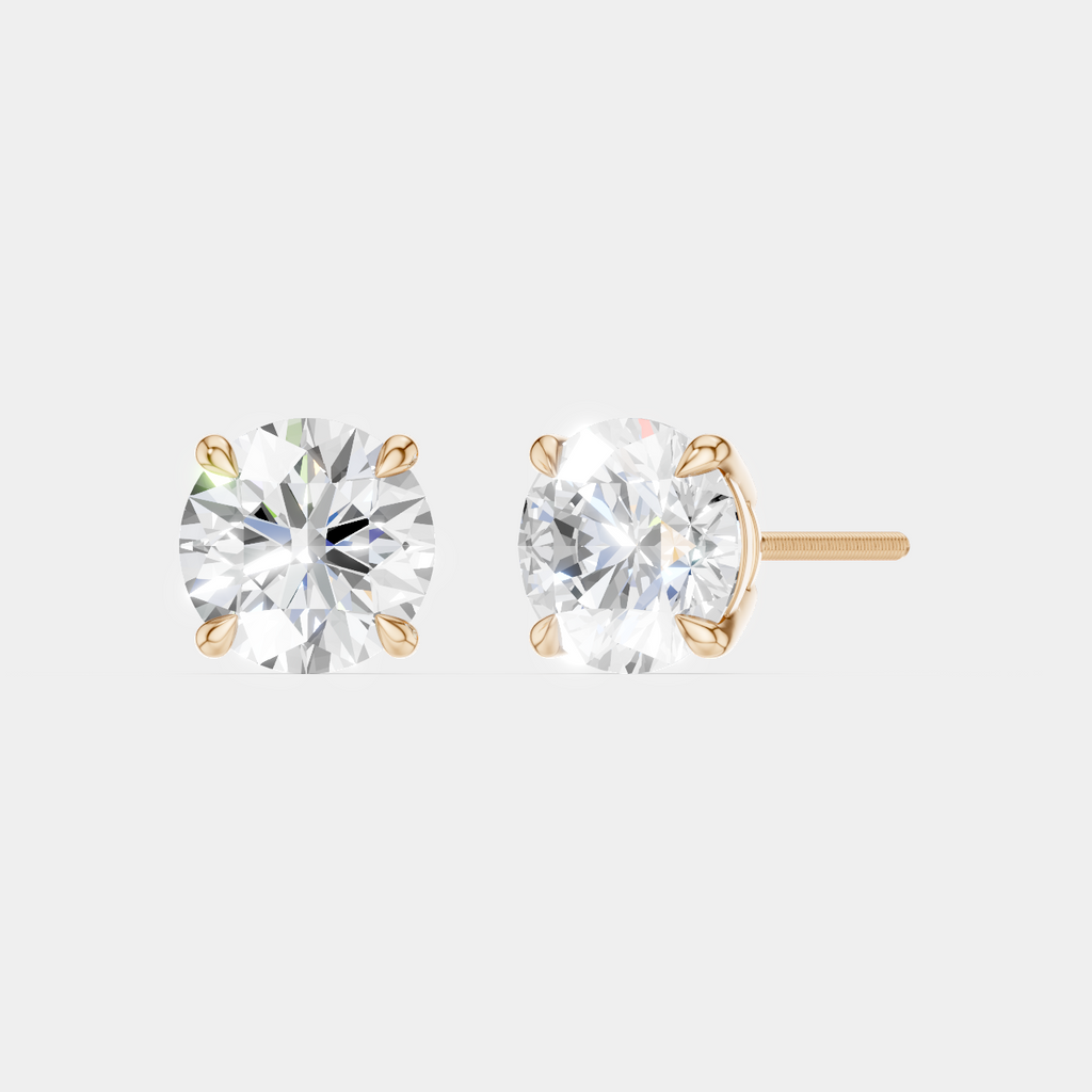 Rowan 2ct round brilliant cut diamond studs in 18ct rose gold