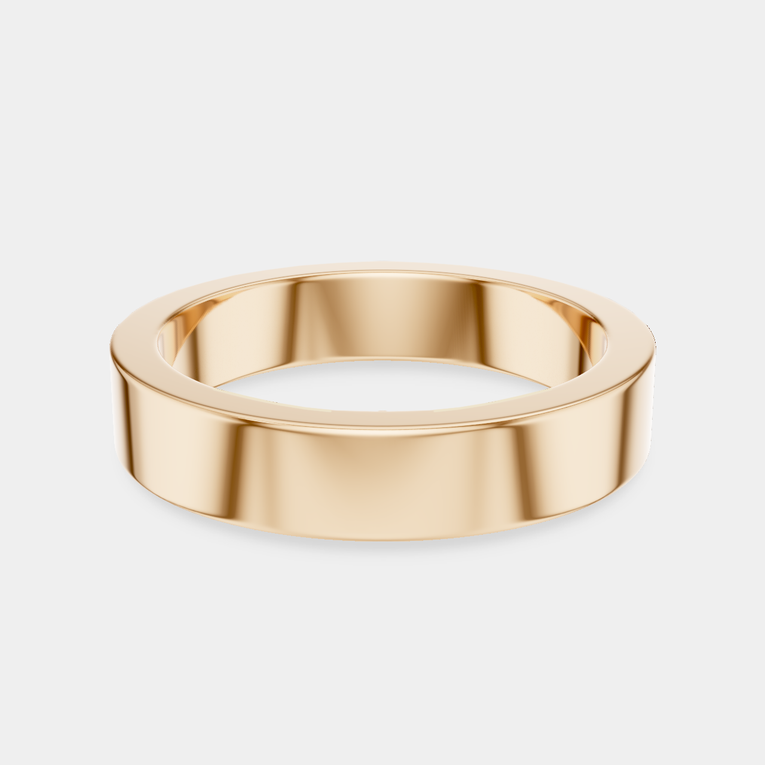Rivoli 4mm classic plain wedding band in 18ct rose gold