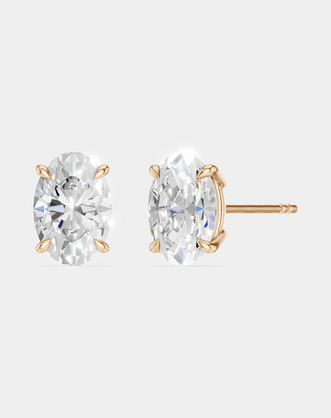 Madison 1ct oval cut diamond studs in 18ct rose gold