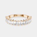 Vista 0.10ct Emerald Cut North-South Half Set Wedding Band 18ct rose gold