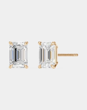Chelsea 1ct emerald cut diamond studs in 18ct rose gold