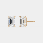 Chelsea 1ct emerald cut diamond studs in 18ct rose gold
