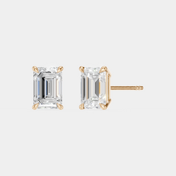 Chelsea 1ct emerald cut diamond studs in 18ct rose gold