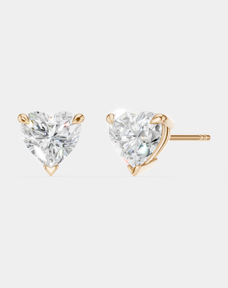 Kensington 1ct heart shape diamond studs in 18ct rose gold