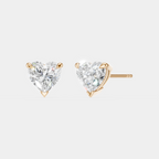 Kensington 1ct heart shape diamond studs in 18ct rose gold