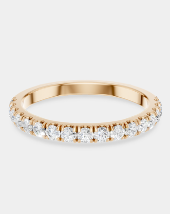 Carson 1.8mm round brilliant half set wedding band in 18ct rose gold