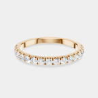 Carson 1.8mm round brilliant half set wedding band in 18ct rose gold