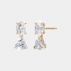 Addison 0.50ct oval heart shape drop earrings in 18ct rose gold