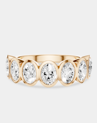 Tournon 0.20ct oval bezel set half eternity band in 18ct rose gold