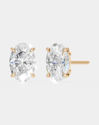 Laurel 2ct oval cut diamond studs in 18ct rose gold 