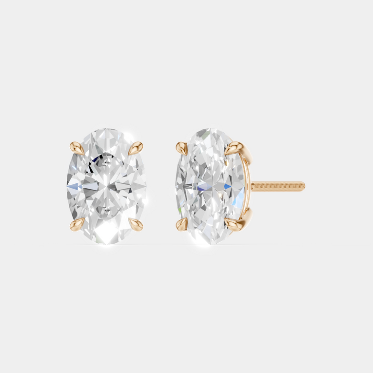 Laurel 2ct oval cut diamond studs in 18ct rose gold 