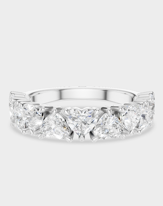Melrose 0.20ct heart shape half eternity band in 18ct white gold