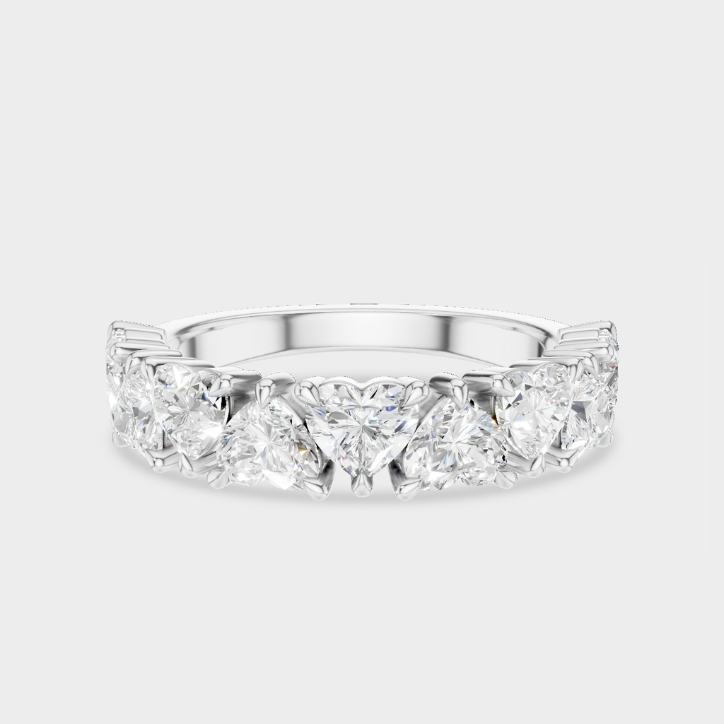 Melrose 0.20ct heart shape half eternity band in 18ct white gold