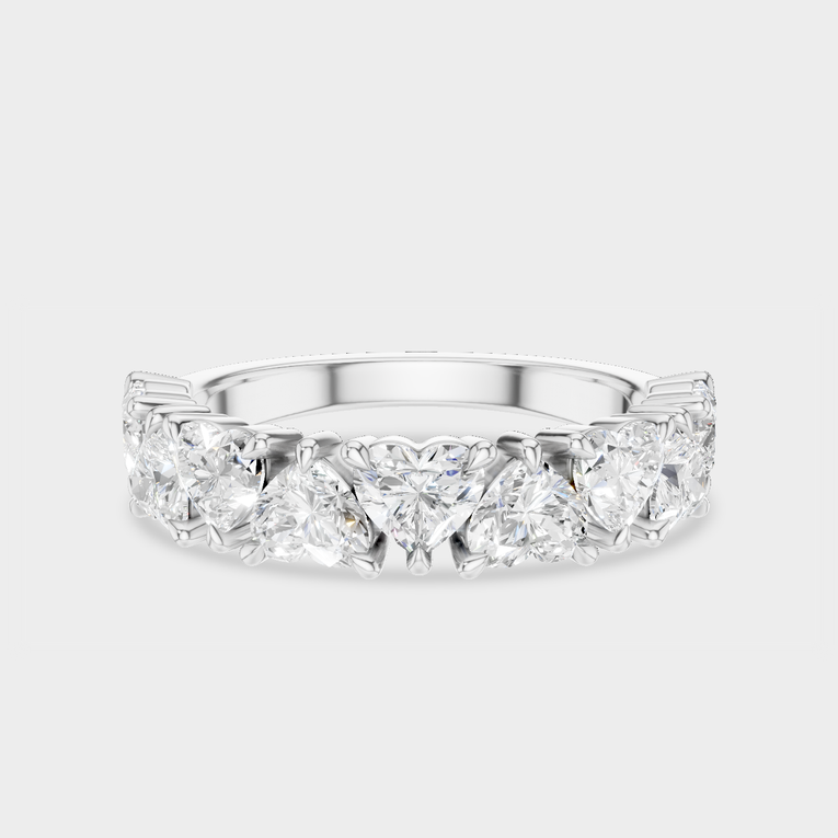Melrose 0.20ct heart shape half eternity band in 18ct white gold
