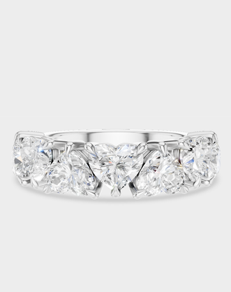 Melrose 0.50ct heart shape half eternity band in platinum